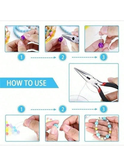 1/3 Pcs Jewelry Making Pliers Set- Needle, Chain And Round Nose Pliers, With Wire Cutter- Perfect For DIY Crafts, Beading And Repair
