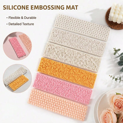 1/3PCS Silicone Soap Impression Mat For 1.2L Wooden Box Soap Mold Rose Flower Honeycomb Honey Bee Embossing Texture Liner DIY Handmade Soap Making Supplies