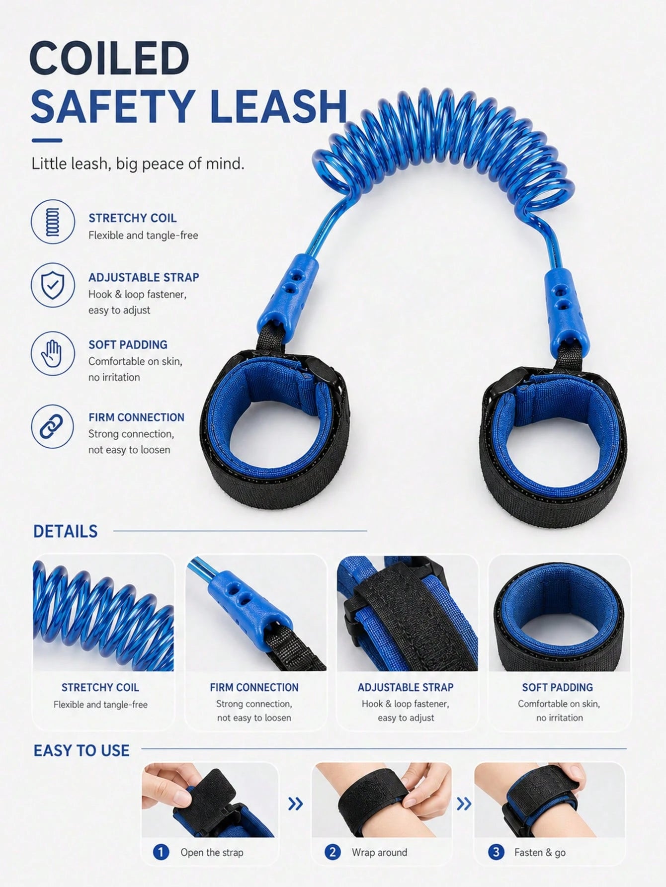 1.5M Children Anti-Lost Wrist Link Tether Strap, Random Color