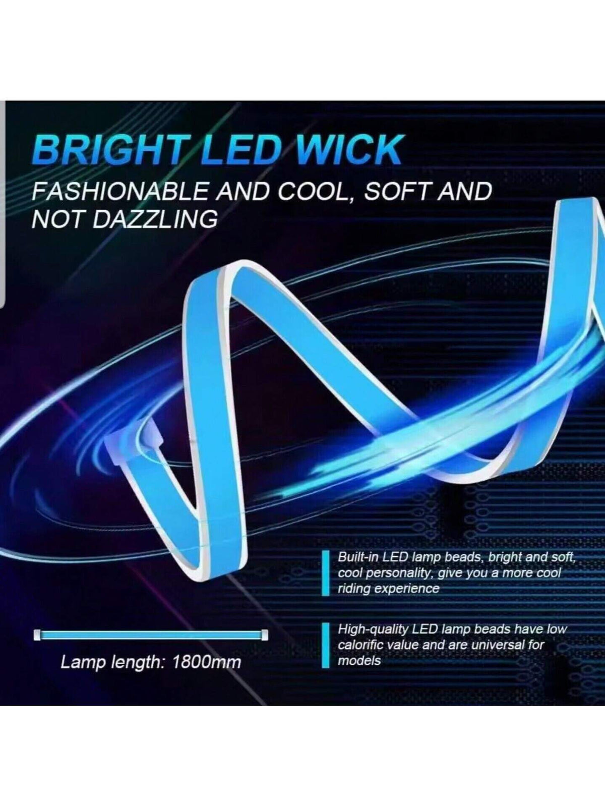 1.5M Flexible LED Hood Light, Car Hood Light Strip, Universal 12V Car Hood Light Strip, Flexible LED, Suitable For Cars, SUV, Trucks