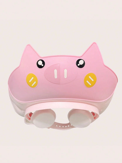1 Cute Pig Shampoo Cap For Infants And Young Children, Adjustable, Soft, Comfortable, Protective Ear Cover, Water Cap