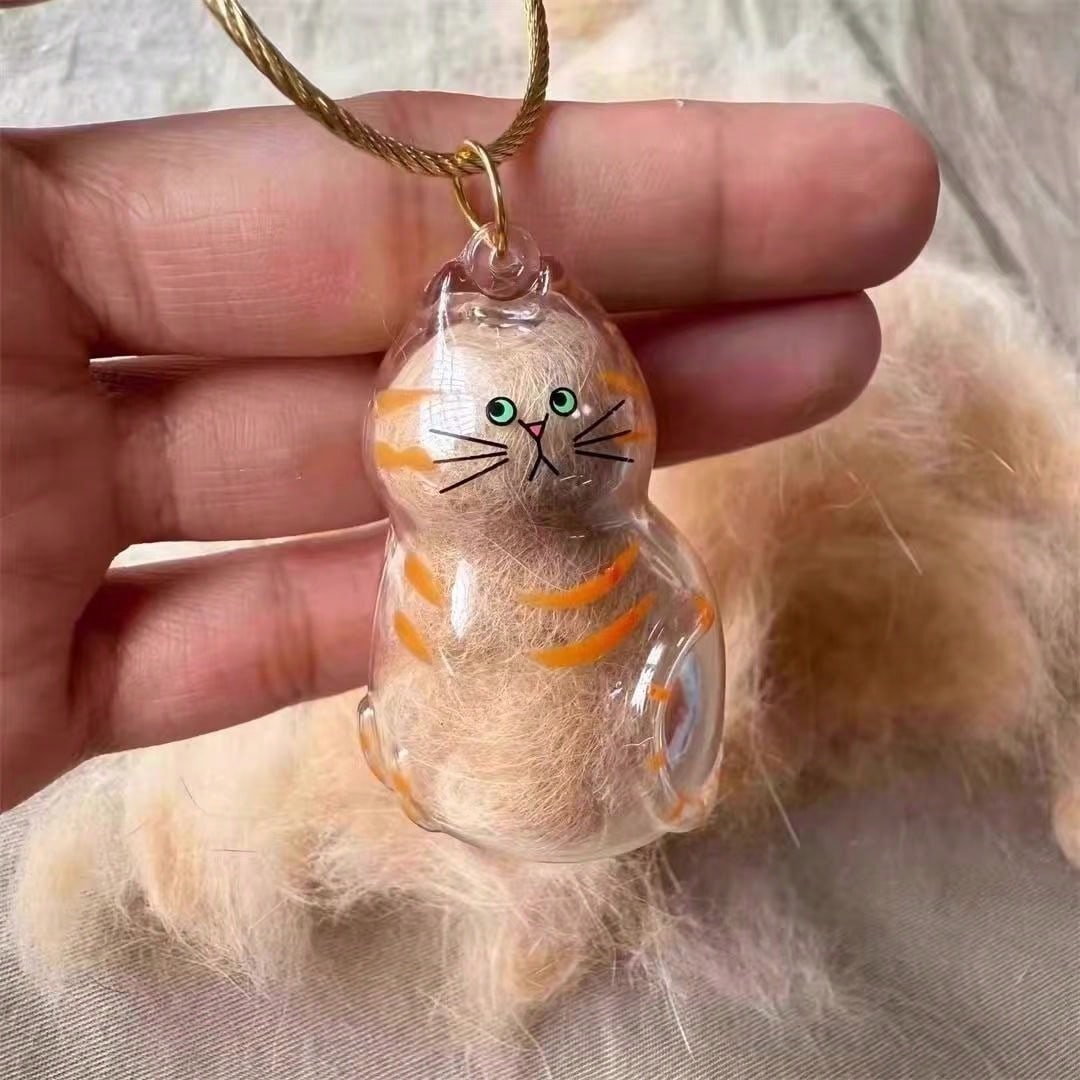 1 Cute Transparent Cat Hair Storage Box, Pendant, Twisted Egg Cat Hair Storage Capsule Twisted Egg Pack Keychain Pendant Collection Pet Souvenirs