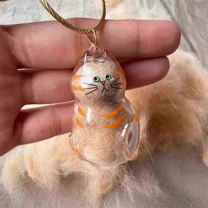 1 Cute Transparent Cat Hair Storage Box, Pendant, Twisted Egg Cat Hair Storage Capsule Twisted Egg Pack Keychain Pendant Collection Pet Souvenirs