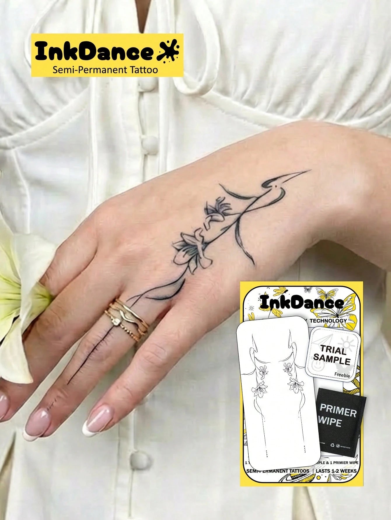 1 Kit "Scattered Stars" New Technology Tattoo Sticker, Semi-Permanent, Celestial, Fairycore, Fine-Line, Magical Starbursts, Temporary Tattoo, Fake Tattoo, Waterproof & Long-Lasting Realistic Design, P