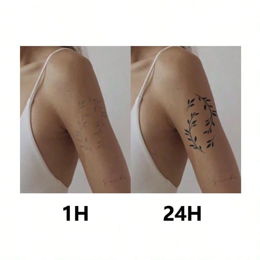 1 Kit "Veni Vidi Vici & I CAME I SAW I CONQUERED" New Technology Tattoo Sticker, Semi-Permanent, Temporary Tattoo, Motivational, Classic, Minimalist, Fake Tattoo, Waterproof & Long-Lasting Realistic D