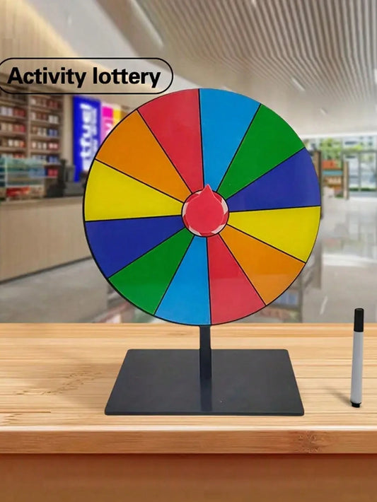 1 Lucky Wheel Game Set, Fun Manual Color Spinning Wheel, Sturdy Stand And Free Pen, Suitable For Events, Raffles, Classrooms, Retail Stores, Engagement And Wedding Games, Party Atmosphere Wedding Prop