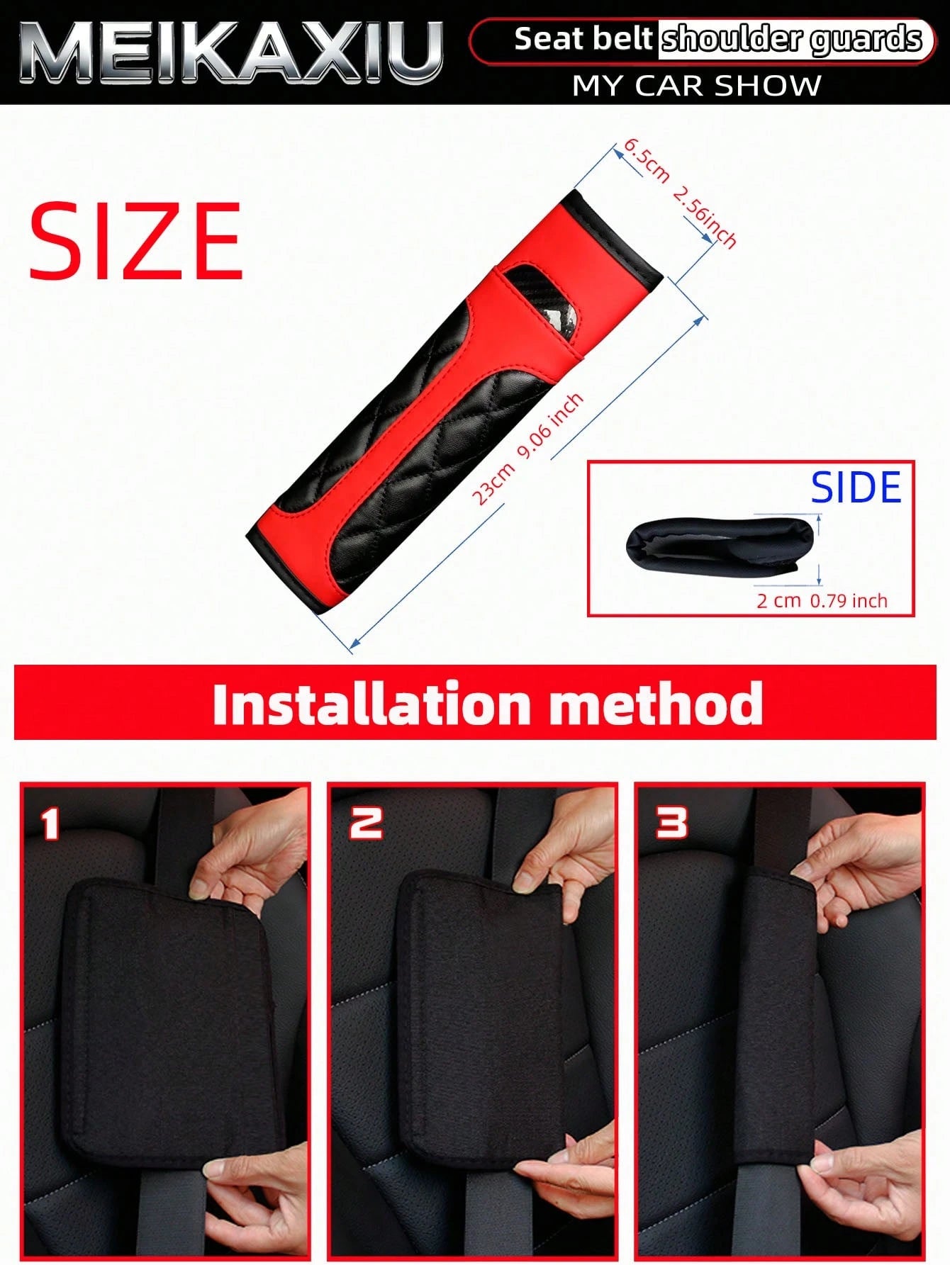 1 Or 2 Crystal Carbon Fiber PU Embroidered Leather Car Shoulder Pads Safety Belt Decorations Universal Car Decorative Items For Women