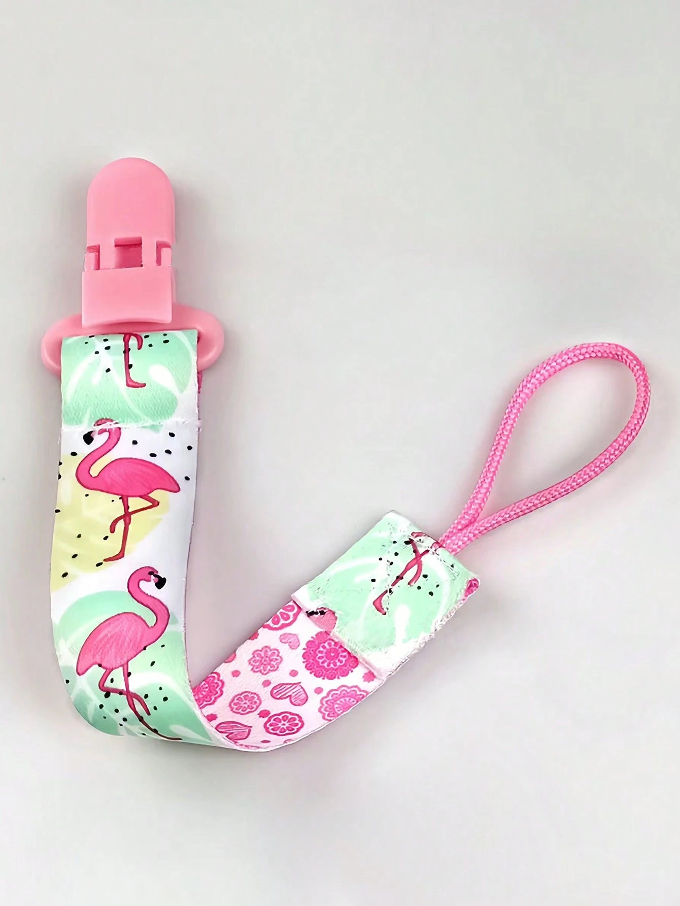 1 Or 4 Pcs/Set Double-Sided Floral Pacifier Clips, Baby Girl Teether Lanyard Anti-Lost Clips, Pacifier Holder Chain Clips, Patterns Randomly Assorted