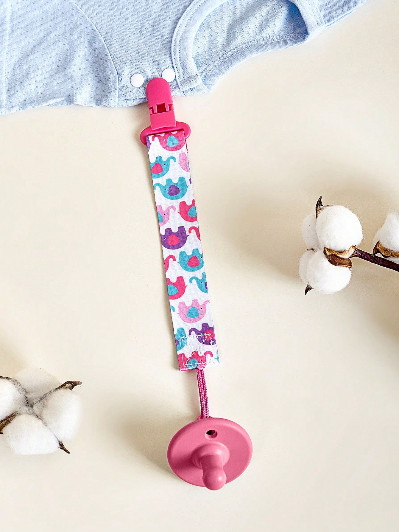 1 Or 4 Pcs/Set Double-Sided Floral Pacifier Clips, Baby Girl Teether Lanyard Anti-Lost Clips, Pacifier Holder Chain Clips, Patterns Randomly Assorted