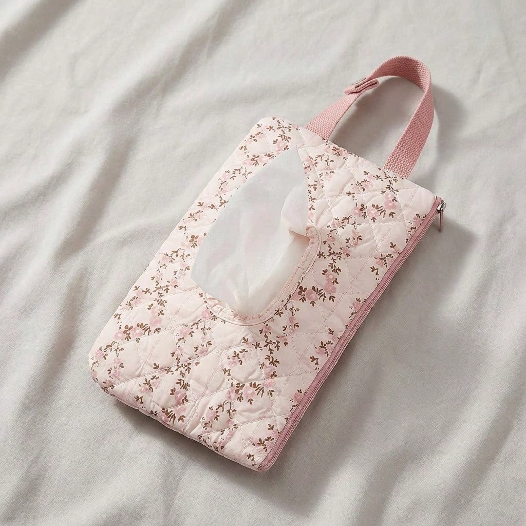 1 Pack Baby Stroller Wet Wipes Hanging Bag- Portable Diaper Wet Wipes Paper Towel Storage Bag, Baby Essential Organizer