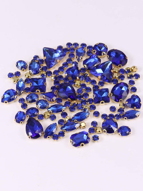 1 Pack Of Approximately 130 Gold Sew-On Rhinestones, Mixed Glass Metal Claw Shaped Sewing Gems, Silver