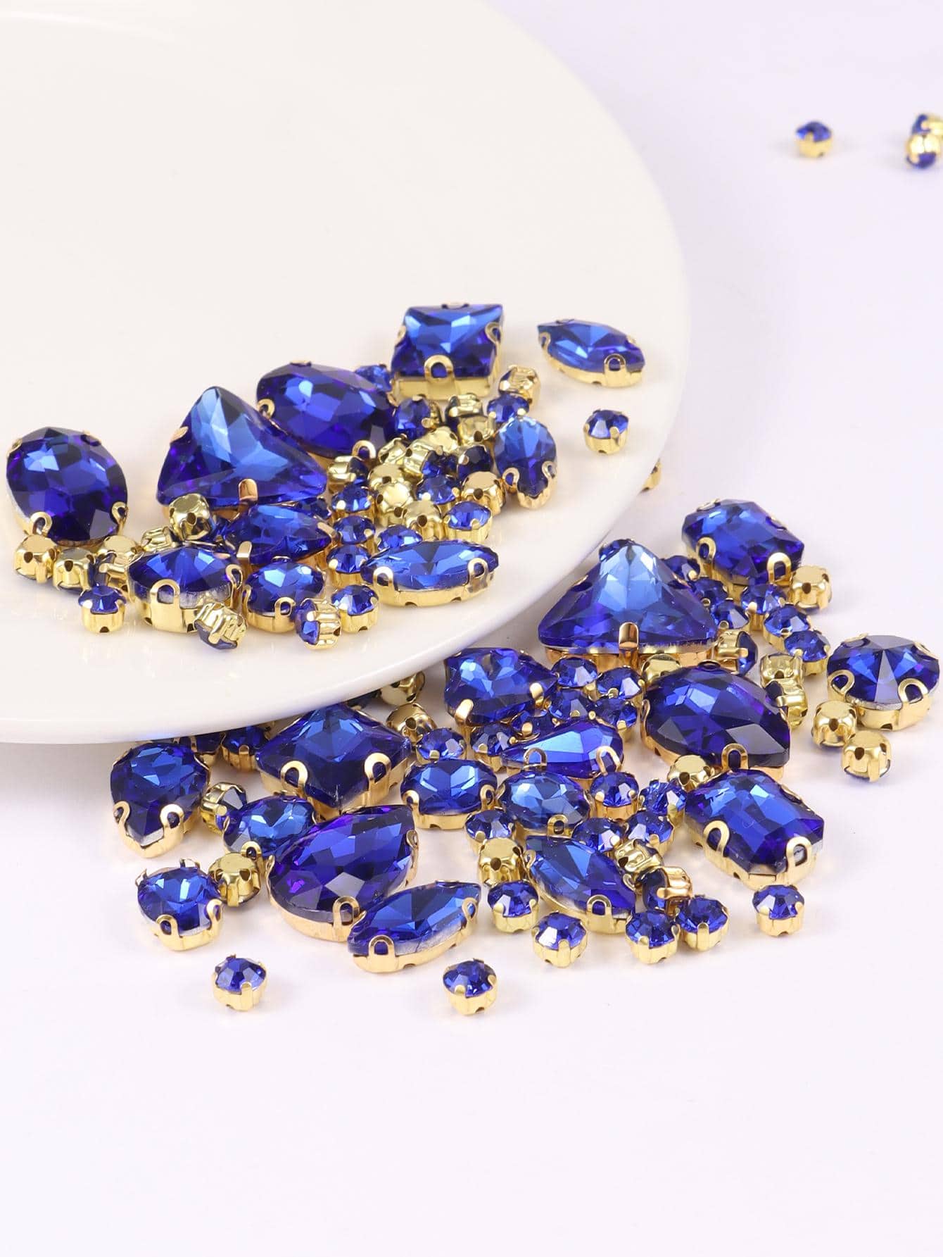 1 Pack Of Approximately 130 Gold Sew-On Rhinestones, Mixed Glass Metal Claw Shaped Sewing Gems, Silver