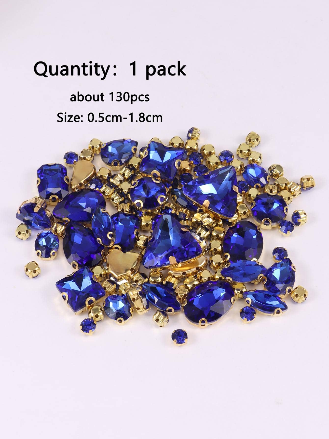 1 Pack Of Approximately 130 Gold Sew-On Rhinestones, Mixed Glass Metal Claw Shaped Sewing Gems, Silver