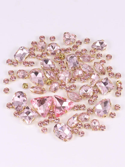 1 Pack Of Approximately 130 Gold Sew-On Rhinestones, Mixed Glass Metal Claw Shaped Sewing Gems, Silver