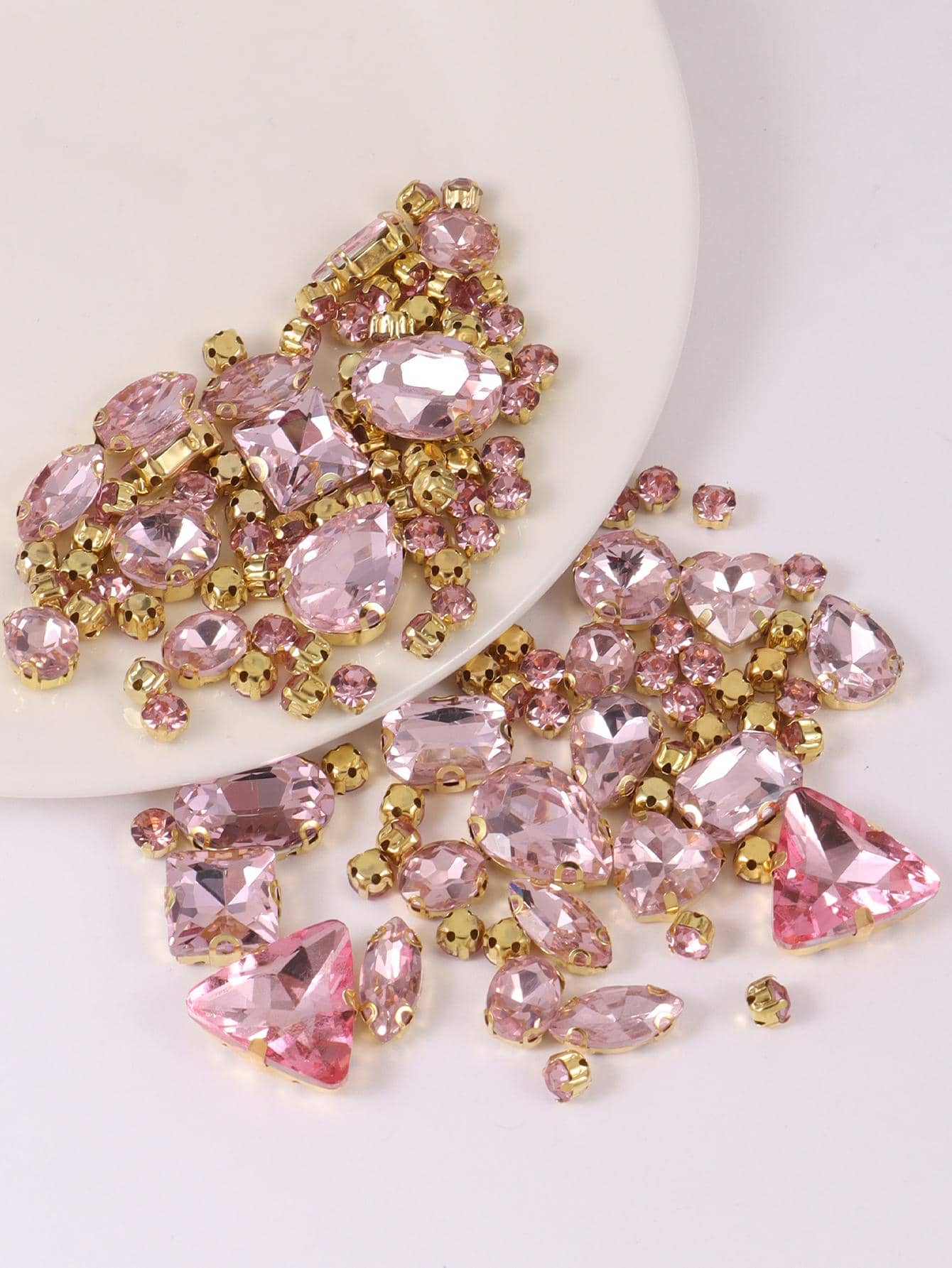1 Pack Of Approximately 130 Gold Sew-On Rhinestones, Mixed Glass Metal Claw Shaped Sewing Gems, Silver