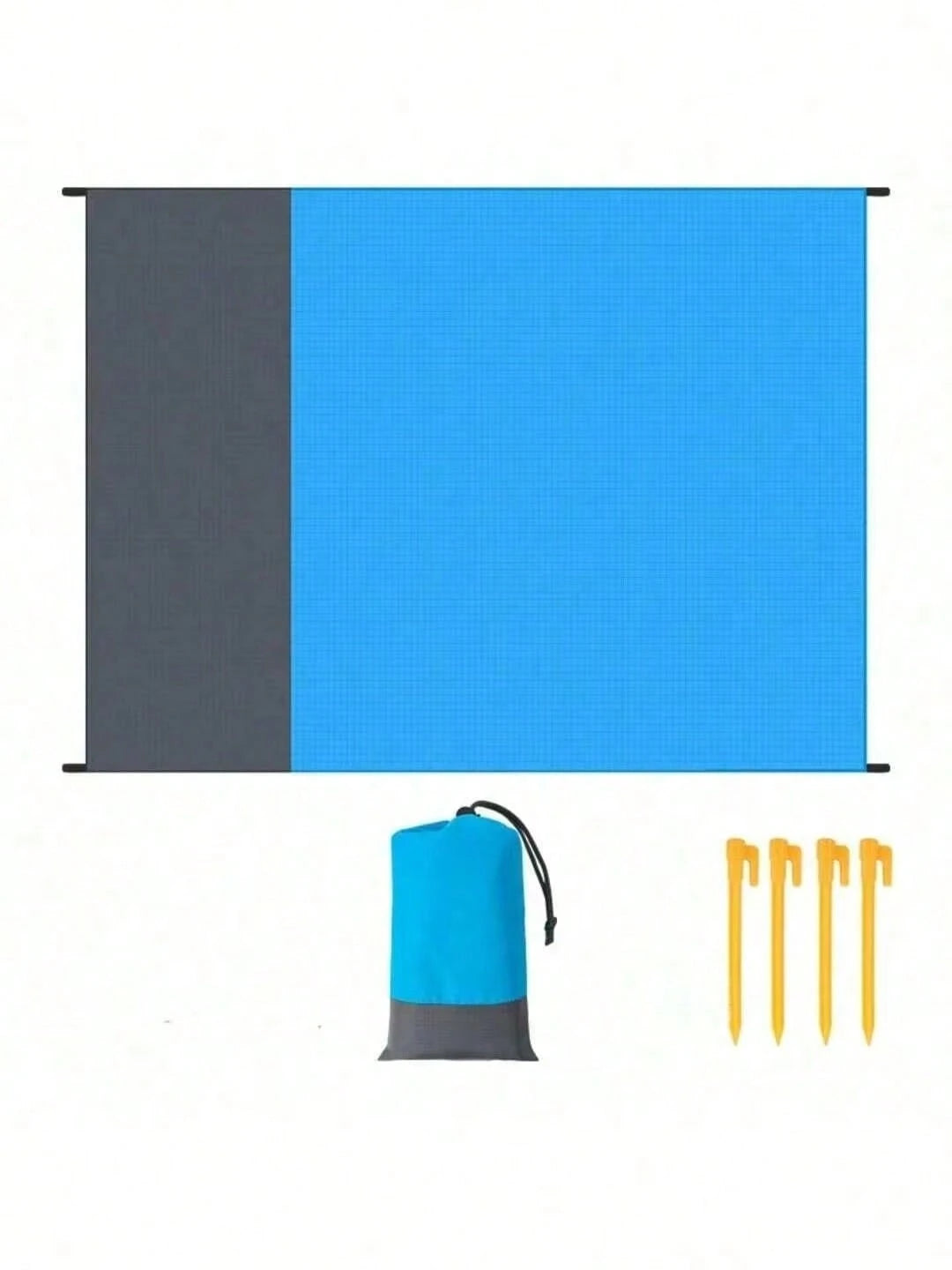1-Pack Ultimate Waterproof Beach Mat With Drawstring Pocket, Ultra-Portable, Durable, Quick-Folding, Suitable For Outdoor Camping, Home Use, Waterproof, Easy-To-Clean Polyester Material