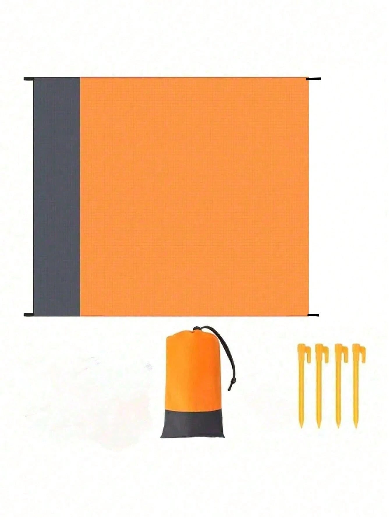 1-Pack Ultimate Waterproof Beach Mat With Drawstring Pocket, Ultra-Portable, Durable, Quick-Folding, Suitable For Outdoor Camping, Home Use, Waterproof, Easy-To-Clean Polyester Material