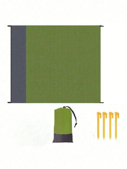 1-Pack Ultimate Waterproof Beach Mat With Drawstring Pocket, Ultra-Portable, Durable, Quick-Folding, Suitable For Outdoor Camping, Home Use, Waterproof, Easy-To-Clean Polyester Material