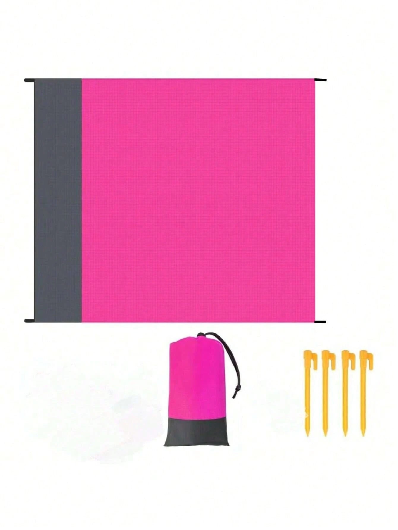 1-Pack Ultimate Waterproof Beach Mat With Drawstring Pocket, Ultra-Portable, Durable, Quick-Folding, Suitable For Outdoor Camping, Home Use, Waterproof, Easy-To-Clean Polyester Material