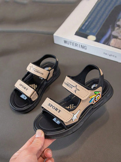 1 Pair 2026 Summer New Beach Sandals For Toddlers And Young Children, Boys And Girls, Soft Sole Casual Versatile Student Fashion Sporty Sandals