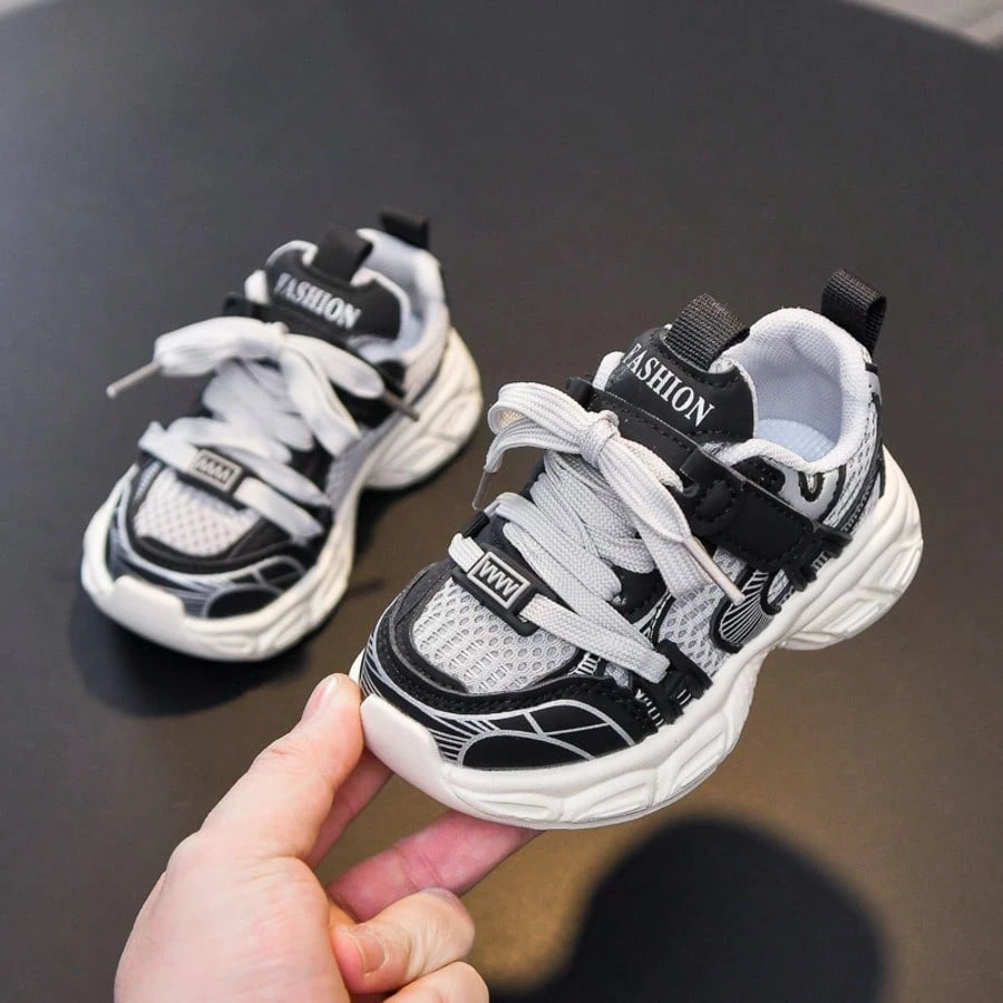 1 Pair Low-Top Flat Sports Shoes, Wear-Resistant Non-Slip Baby Walking Shoes, Fashionable Versatile Student Casual Shoes, Suitable For All Seasons