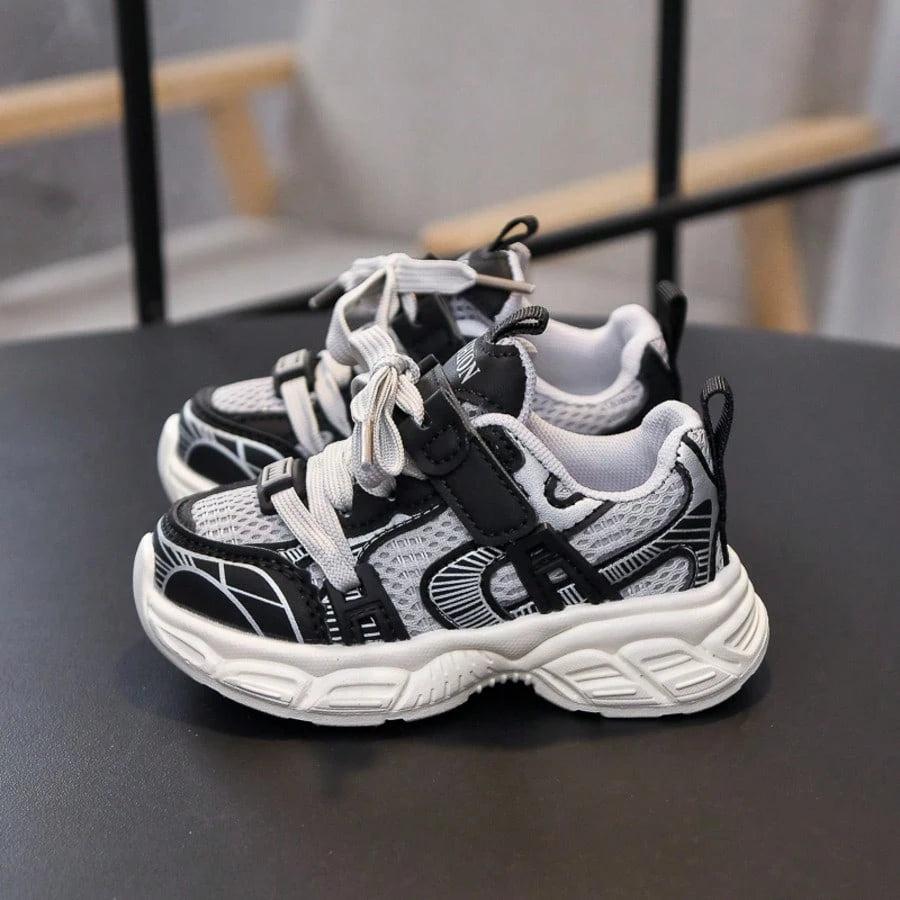1 Pair Low-Top Flat Sports Shoes, Wear-Resistant Non-Slip Baby Walking Shoes, Fashionable Versatile Student Casual Shoes, Suitable For All Seasons