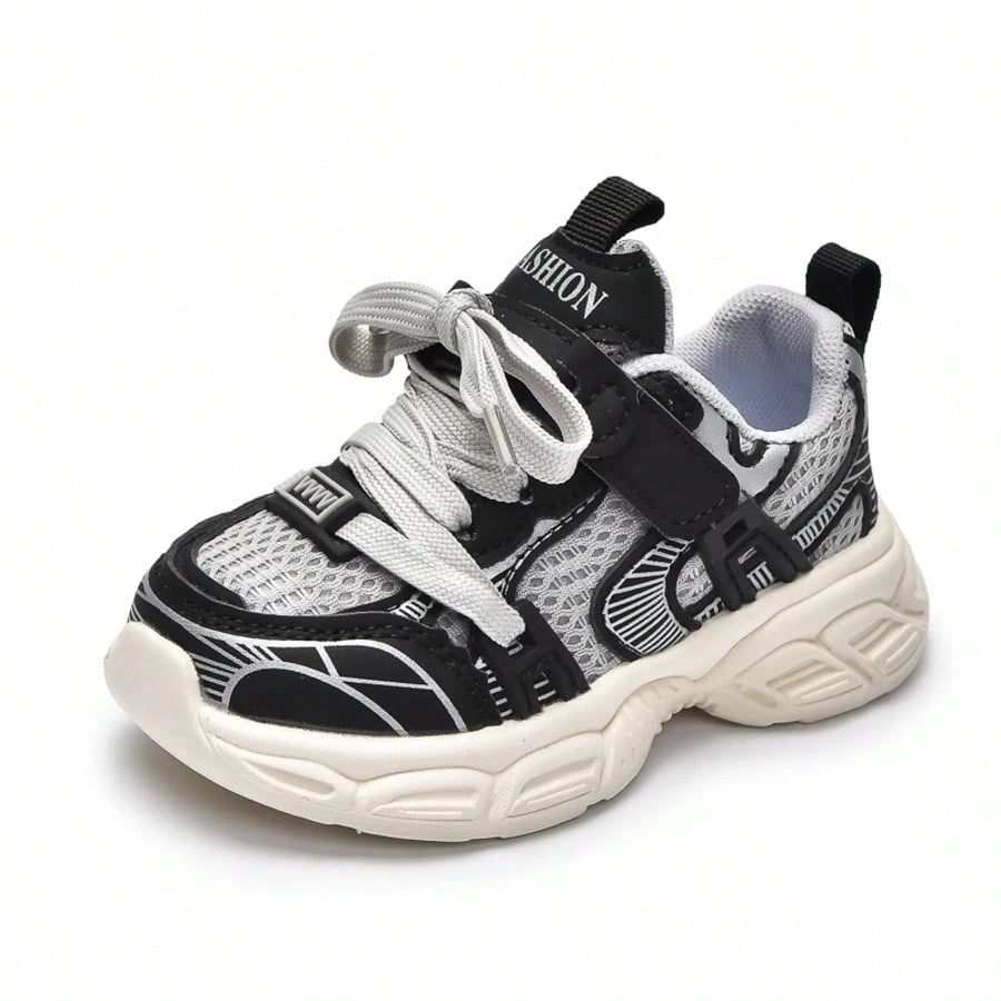 1 Pair Low-Top Flat Sports Shoes, Wear-Resistant Non-Slip Baby Walking Shoes, Fashionable Versatile Student Casual Shoes, Suitable For All Seasons