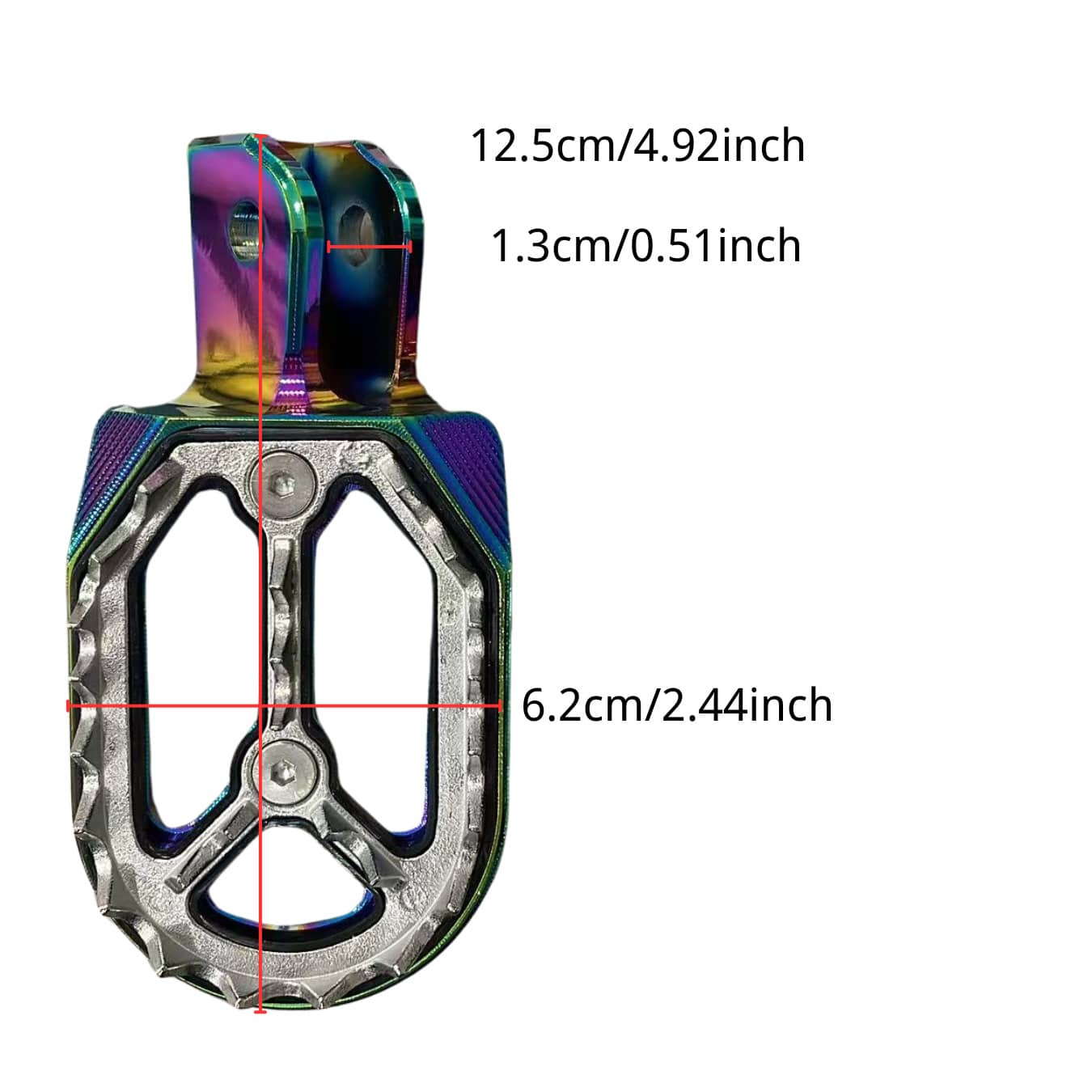 1 Pair Red CNC Aluminum Alloy Motorcycle Foot Pegs, Anti-Slip Off-Road Motorcycle Foot Pedals, Off-Road Vehicle Modification Accessories