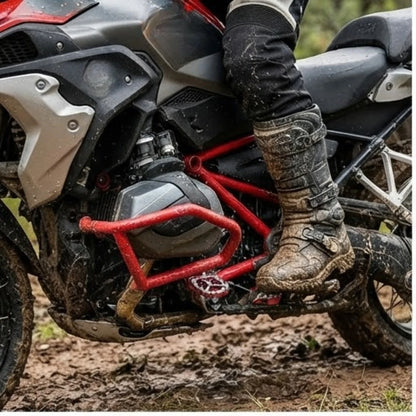 1 Pair Red CNC Aluminum Alloy Motorcycle Foot Pegs, Anti-Slip Off-Road Motorcycle Foot Pedals, Off-Road Vehicle Modification Accessories