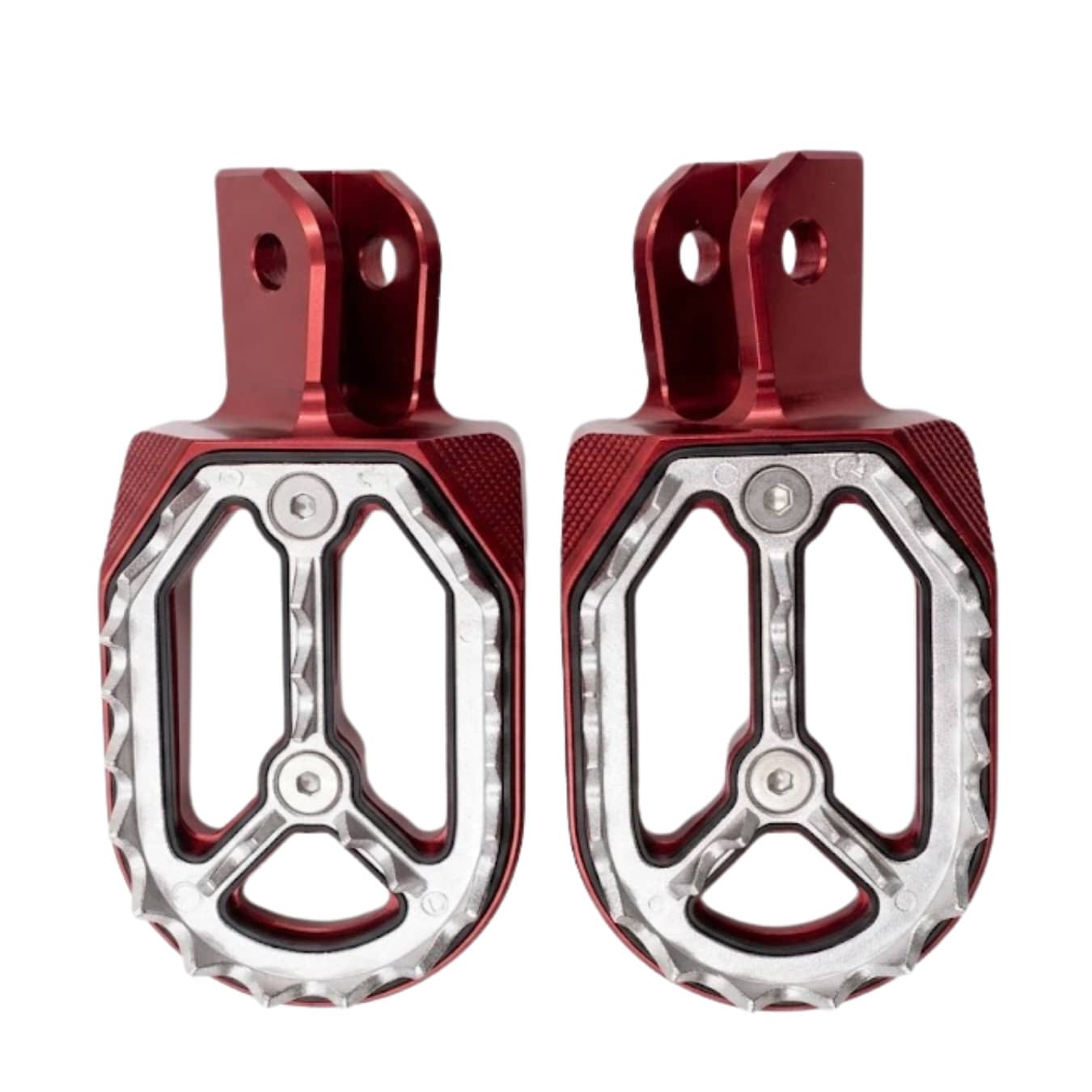 1 Pair Red CNC Aluminum Alloy Motorcycle Foot Pegs, Anti-Slip Off-Road Motorcycle Foot Pedals, Off-Road Vehicle Modification Accessories