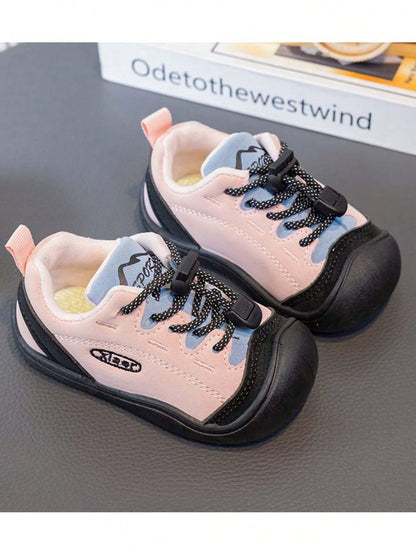 1 Pair Toddler Girls' Slip-On Drawstring Walking Shoes, Anti-Collision Toe, Soft Sole, Non-Slip Casual Sports Shoes