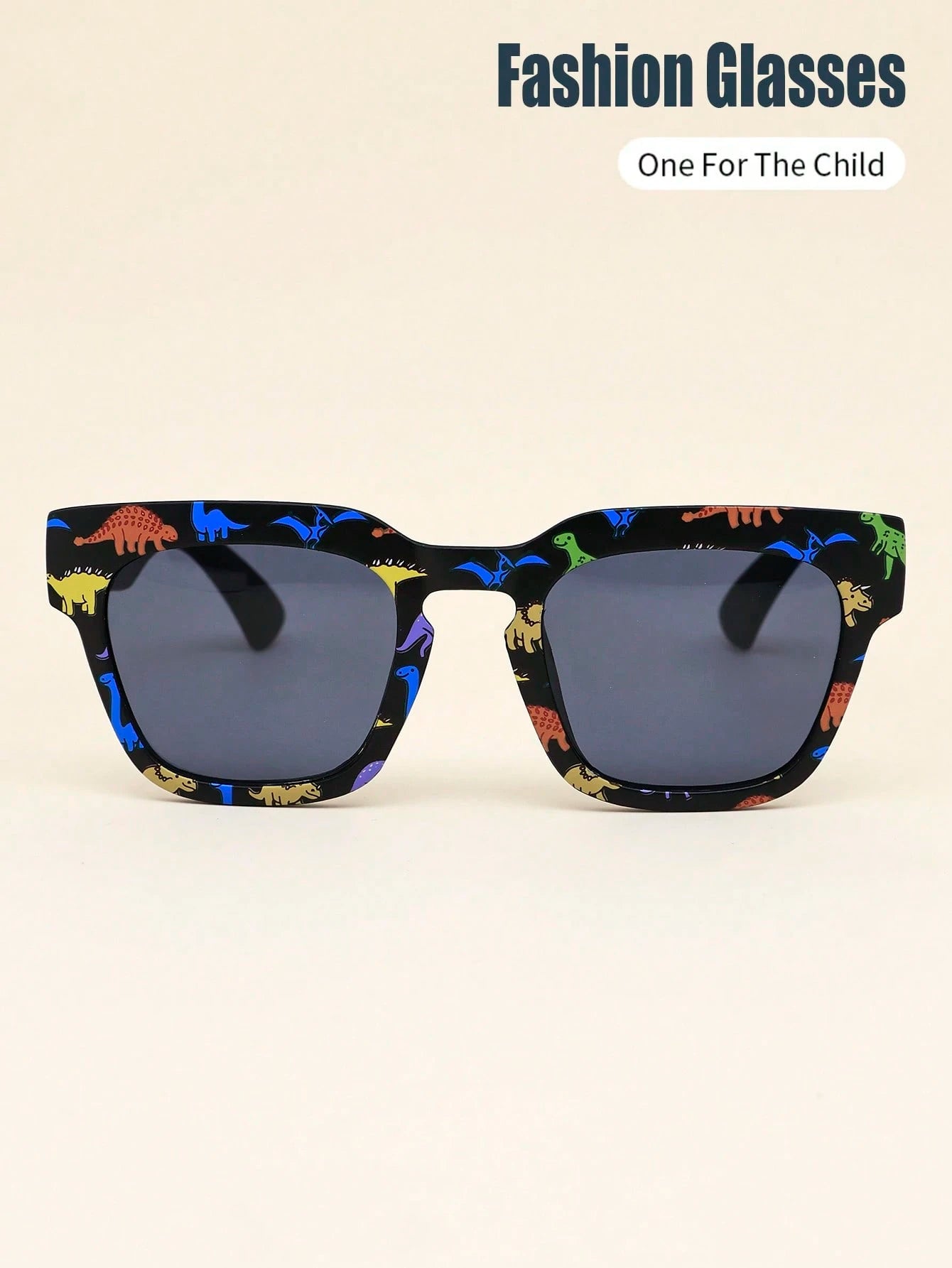 1 Pair Unisex Kids Dinosaur Framed Classic Retro Casual Fashionable Fashion Glasses, Suitable For Daily, Holiday, Party Use