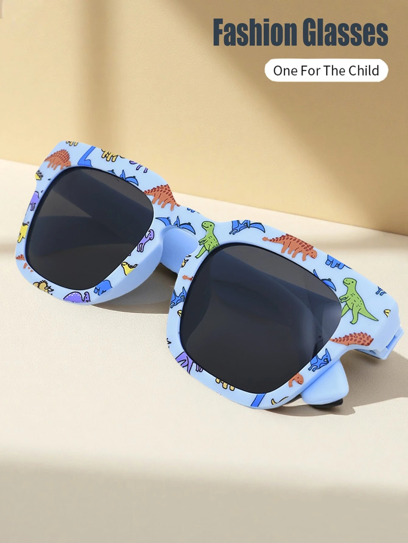 1 Pair Unisex Kids Dinosaur Framed Classic Retro Casual Fashionable Fashion Glasses, Suitable For Daily, Holiday, Party Use