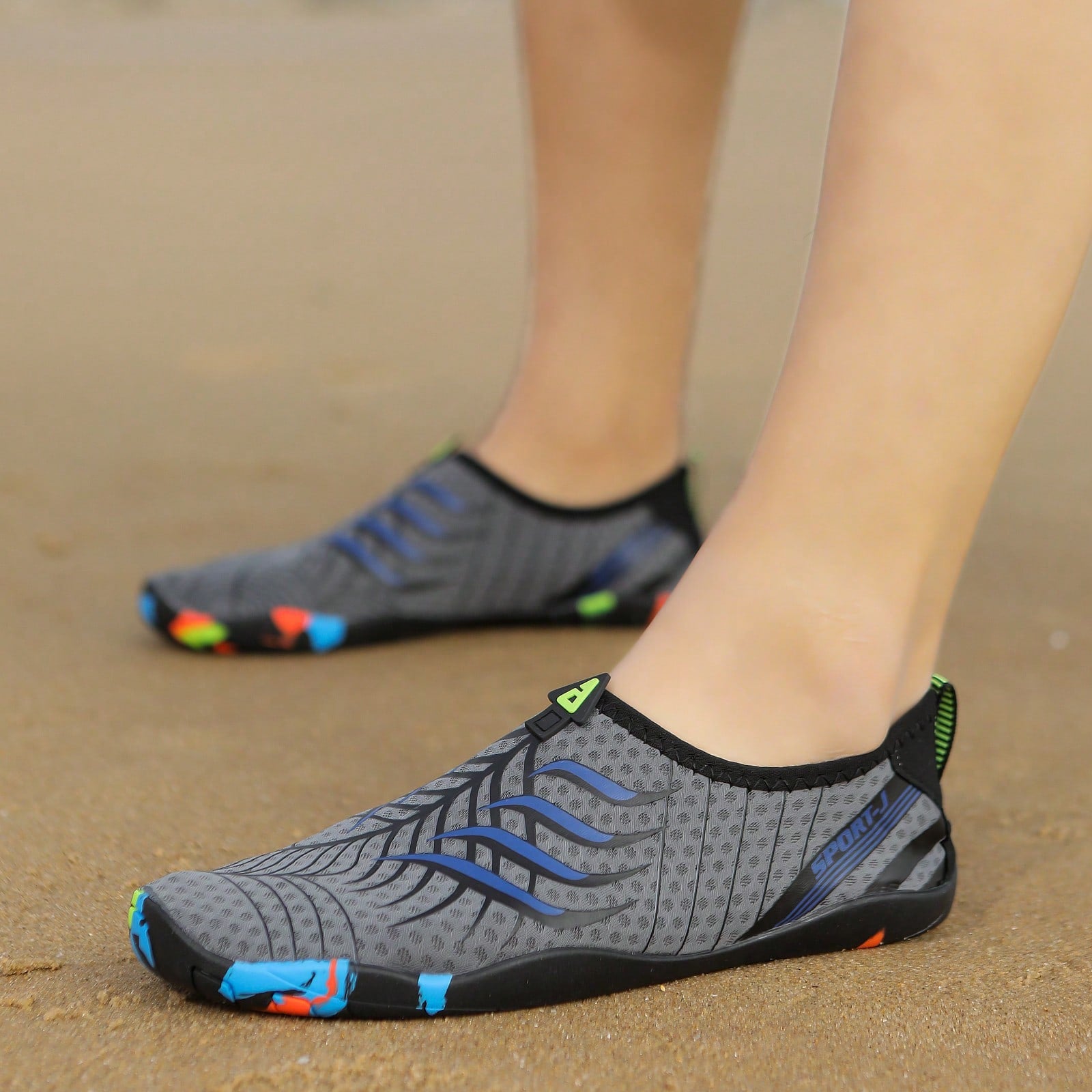 1 Pair Unisex Summer Water Shoes, Men's Slip-On Beach Sandals, Quick-Dry Outdoor Aqua Socks For Beach, Party, Swimming, Diving