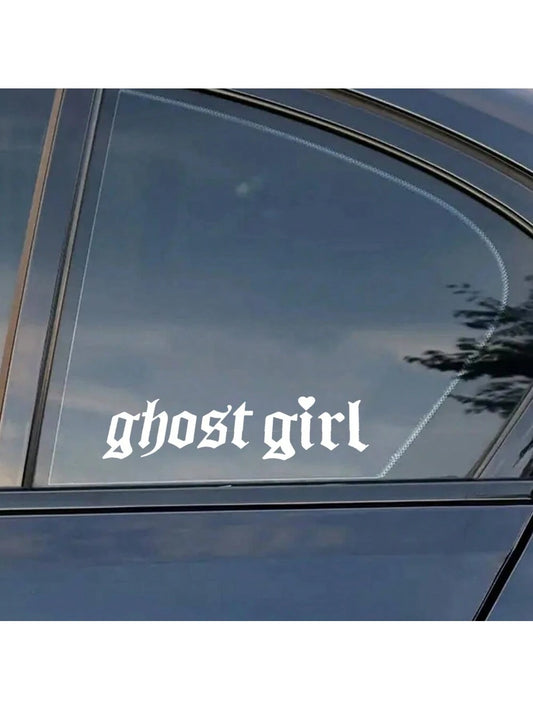 1 Pc Ghost Girl Decal, Vinyl Die-Cut Stickers Suitable For Decorating Car Window, Windshield, Bumper, Motorcycle, Bicycle, Helmet, Easy Peel & Stick
