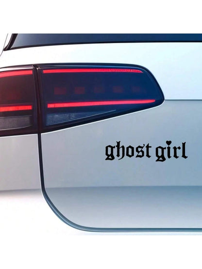 1 Pc Ghost Girl Decal, Vinyl Die-Cut Stickers Suitable For Decorating Car Window, Windshield, Bumper, Motorcycle, Bicycle, Helmet, Easy Peel & Stick