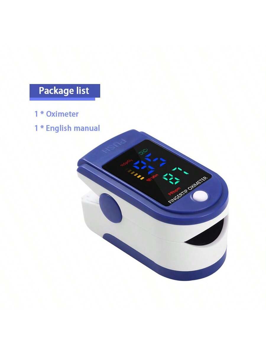 1 Pc Oximetry LED Fingertip Oximeter Heart Rate Monitor Finger Clip Blood Oxygen Saturation Pulse Monitoring Pulsometer