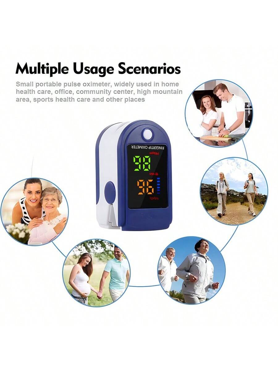 1 Pc Oximetry LED Fingertip Oximeter Heart Rate Monitor Finger Clip Blood Oxygen Saturation Pulse Monitoring Pulsometer