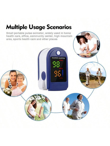1 Pc Oximetry LED Fingertip Oximeter Heart Rate Monitor Finger Clip Blood Oxygen Saturation Pulse Monitoring Pulsometer