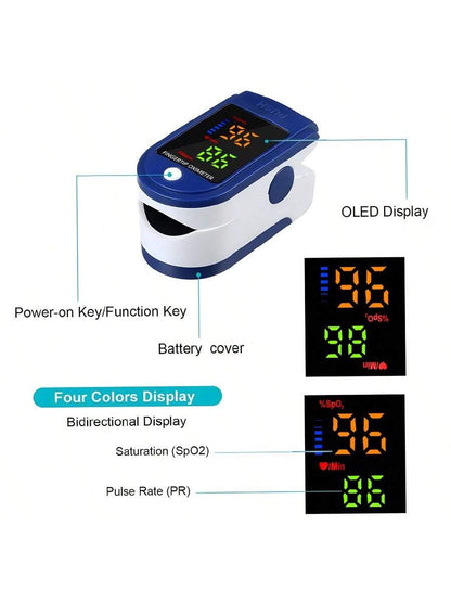 1 Pc Oximetry LED Fingertip Oximeter Heart Rate Monitor Finger Clip Blood Oxygen Saturation Pulse Monitoring Pulsometer