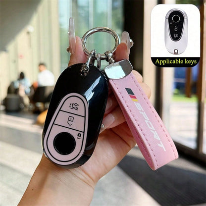 1 Pc TPU Car Key Protection Cover With Keychain, Suitable For W223 S Class S300 S400 S350 S450 S500 C200 C260 2020 2021 Models