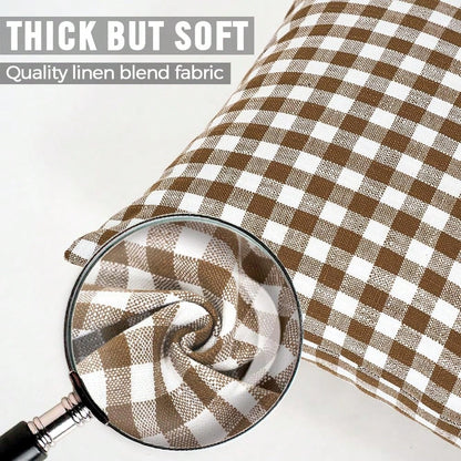 1 Pc Unfilled Luxury Plaid Throw Pillow Cover, Modern Farmhouse Decor Sofa Cushion Square Linen Pillowcase, Suitable For Sofa, Living Room, Bedroom, Farmhouse, Also As Gift