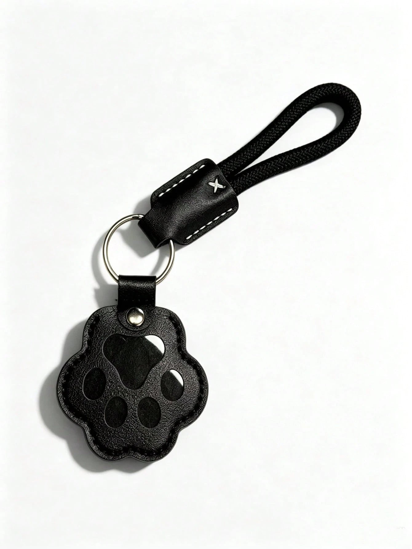 1 Pet Hair Memorial Keychain, PU Leather Paw Print Souvenir, Dog/Cat Hair Locket Keychain, Memorial Keychain