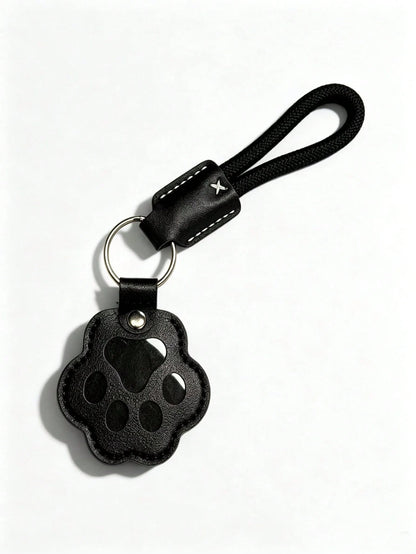 1 Pet Hair Memorial Keychain, PU Leather Paw Print Souvenir, Dog/Cat Hair Locket Keychain, Memorial Keychain