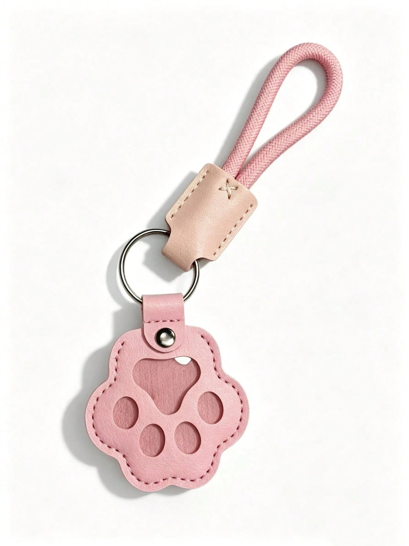 1 Pet Hair Memorial Keychain, PU Leather Paw Print Souvenir, Dog/Cat Hair Locket Keychain, Memorial Keychain