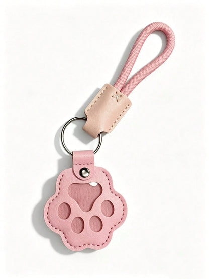 1 Pet Hair Memorial Keychain, PU Leather Paw Print Souvenir, Dog/Cat Hair Locket Keychain, Memorial Keychain