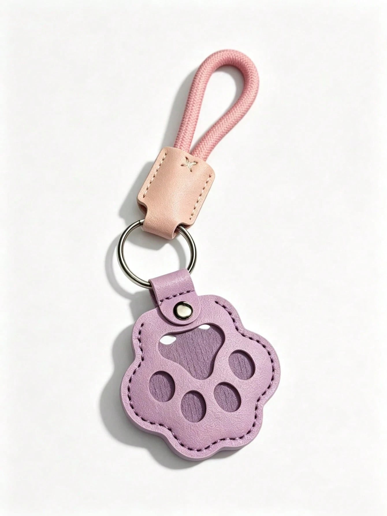 1 Pet Hair Memorial Keychain, PU Leather Paw Print Souvenir, Dog/Cat Hair Locket Keychain, Memorial Keychain