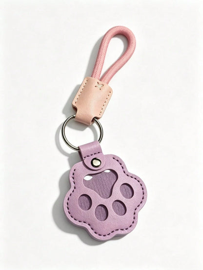 1 Pet Hair Memorial Keychain, PU Leather Paw Print Souvenir, Dog/Cat Hair Locket Keychain, Memorial Keychain