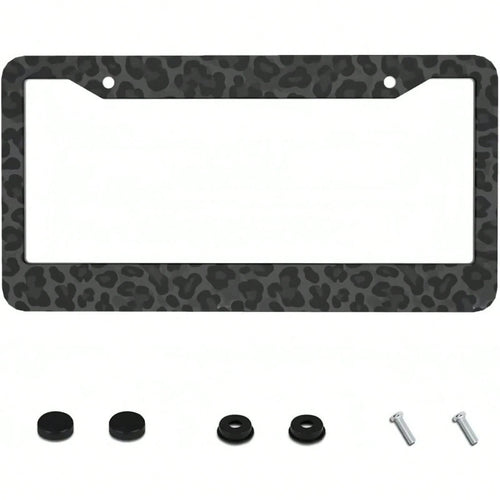 1 Piece, 2D Flat, Metal License Plate Frame| 12x6inch Aluminum, Black Leopard Print, Suitable For Sedans, SUVs, Pickups, And Commercial Vehicles, Includes Mounting Screws And Washers,Car Decaration,A