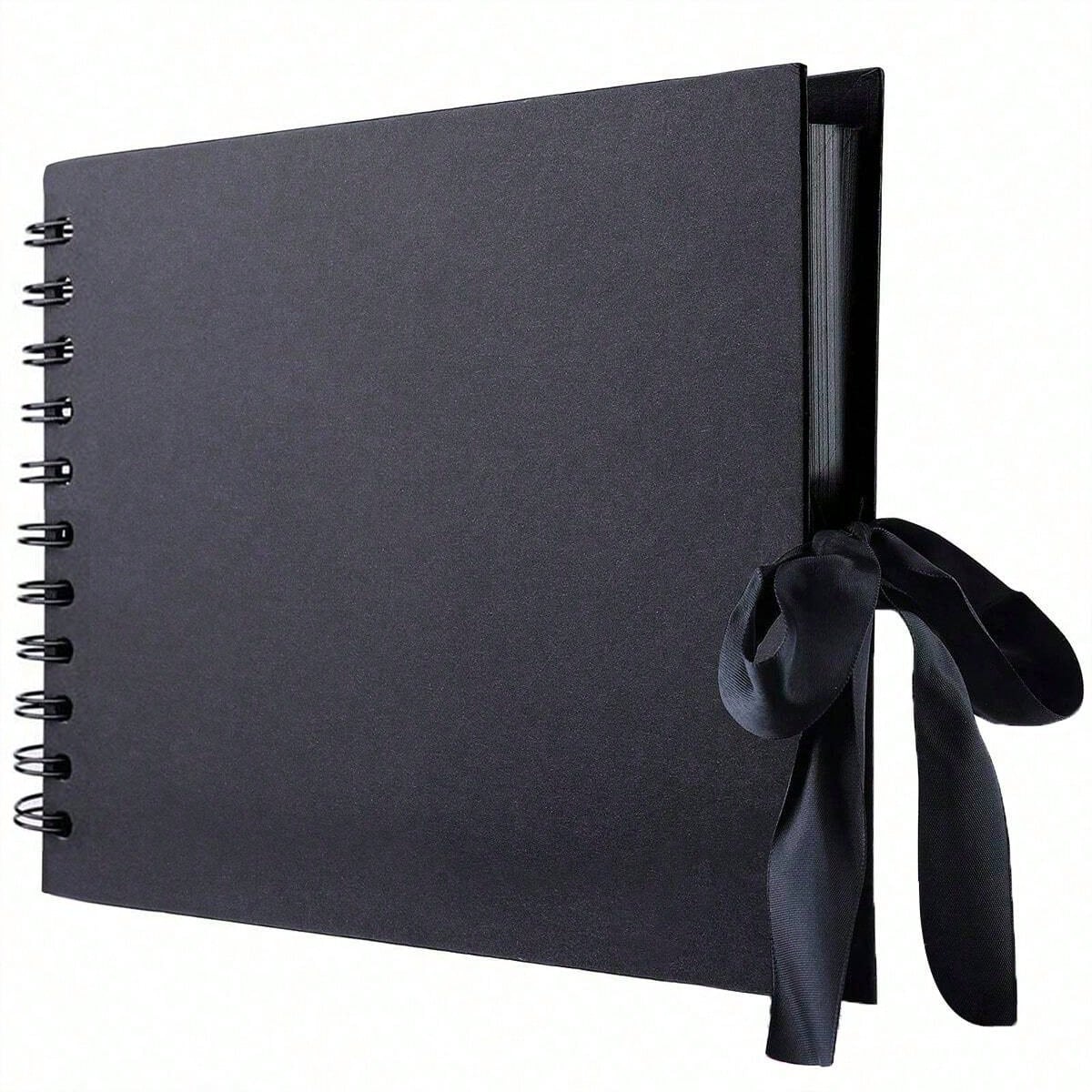 1 Piece 60 Pages (30 Sheets) Scrapbook Album, (Black, Small 8.3*5.7inch), Kraft Paper Scrapbook Album For Wedding Guest Book And Anniversary, Family DIY Scrapbook- For Craft Paper DIY, Christmas Gift
